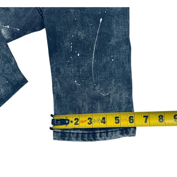 Encrypted Men’s Jeans 34x32 Black Distressed Paint Splatter Savage Graphic Denim - Picture 5 of 6